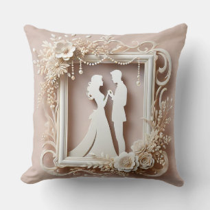 Romantic Silhouette of a Couple Cushion