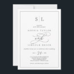 Romantic Silver Calligraphy Monogram Wedding Invitation<br><div class="desc">This romantic silver calligraphy monogram wedding invitation is perfect for a simple wedding. The modern classic design features fancy swirls and whimsical flourishes with gorgeous elegant hand lettered faux silver foil typography. Please Note: This design does not feature real silver foil. It is a high quality graphic made to look...</div>