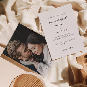 Romantic Simple Script Wedding Invitation
