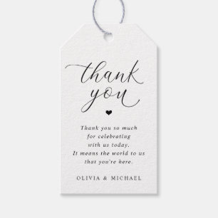 Romantic Simple Wedding Thank You Favour Tags