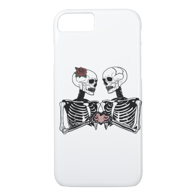 Romantic Skeleton Couple – Gothic With Heart Hands Case-Mate iPhone Case (Back)