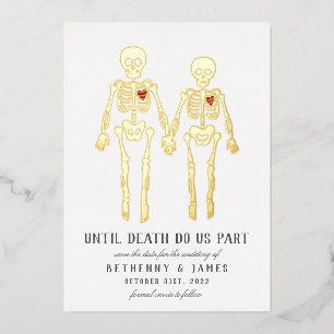 Romantic Skeletons Foil Invitation