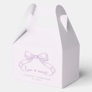Romantic Sketched Bow Lilac Love is Sweet Favour Box