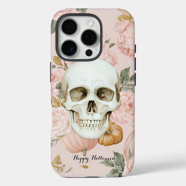 Romantic Skull Floral Halloween Party Case-Mate iPhone Case (Back)