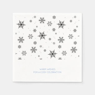 Romantic Snowflakes Pattern Winter Wedding Napkin