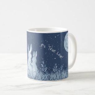 Romantic Snuggle Bunny Love Blue Moon Personalise Coffee Mug