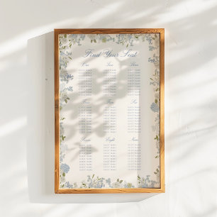 Romantic Soft Blue Floral Wedding Seating Chart