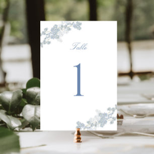 Romantic Soft Blue Vintage Floral Wedding Table Number