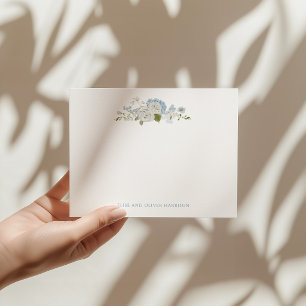 Romantic Soft Blue White Wedding Thank You Card