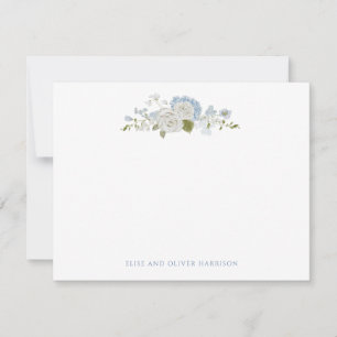 Romantic Soft Blue White Wedding Thank You Card