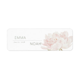 Romantic Soft Blush Peony Wedding Cigar Band Label Return Address Label