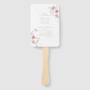 Romantic Soft Floral Blush pink watercolor wedding Hand Fan