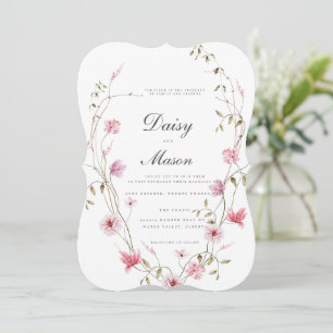 Romantic Soft Floral Blush pink wedding Invitation