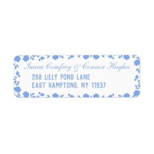 Romantic Soft Pretty Floral Border Return Address  Label