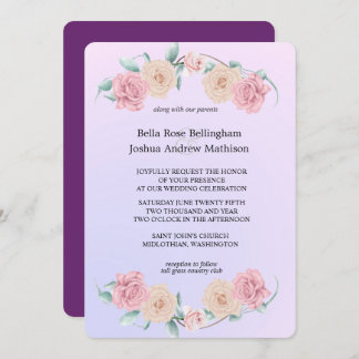 Romantic Soft Rose Wedding Invitation