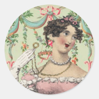 Romantic Soiree for Jane Austen Classic Round Sticker