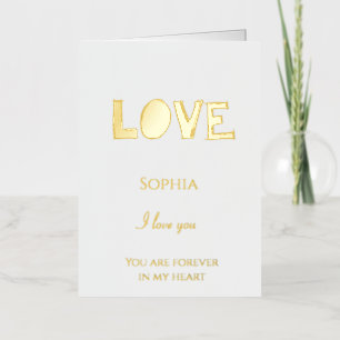 Romantic Solid Love Quote Foil Greeting Card
