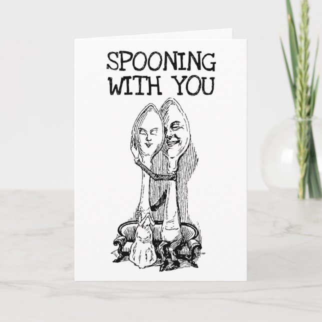 ROMANTIC SPOONING CARD FOR HUSBAND OR WIFE (Front)