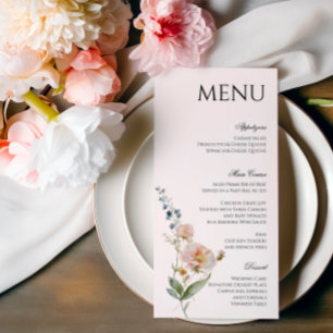 Romantic Spring Floral Menu with wildflowers