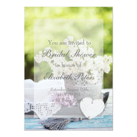 Romantic Spring Flower Floral Lilac Bridal Shower Card