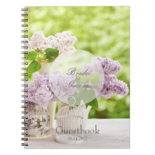 Romantic Spring Flower Floral Lilac guest book