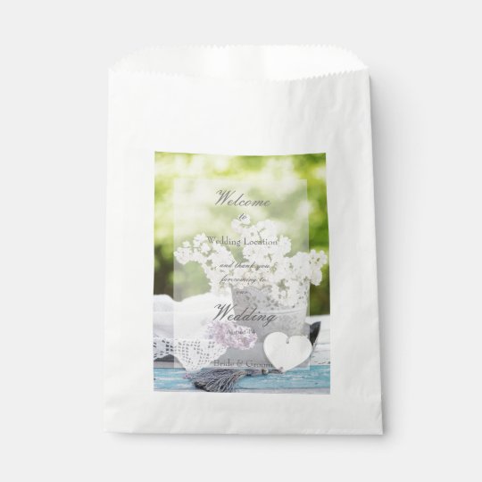 Romantic Spring Flower Floral Lilac Wedding Favour Bag
