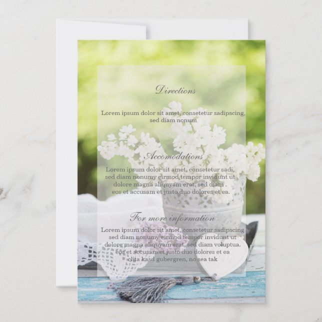 Romantic Spring Flower Floral Lilac Wedding Invitation (Front)