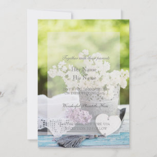 Romantic Spring Flower Floral Lilac Wedding Invitation