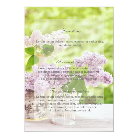 Romantic Spring Flower Floral White Lilac Wedding Card