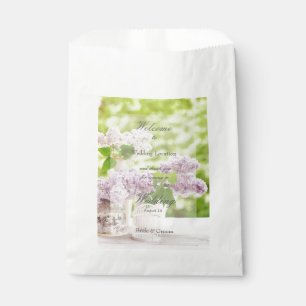 Romantic Spring Flower Floral White Lilac Wedding Favour Bag
