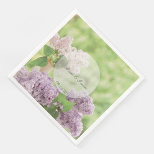 Romantic Spring Flower Floral White Lilac Wedding Napkin