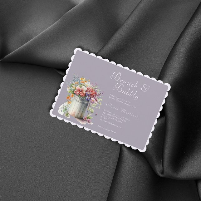 Romantic Spring Flowers Vase Bridal Shower Brunch Invitation (Creator Uploaded)