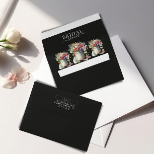 Romantic Spring Flowers Vase Bridal Shower Envelope