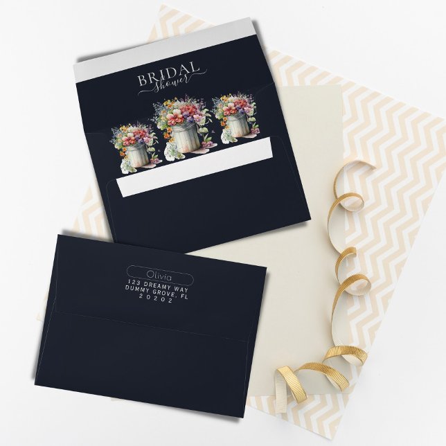 Romantic Spring Flowers Vase Bridal Shower Envelope (Creator Uploaded)