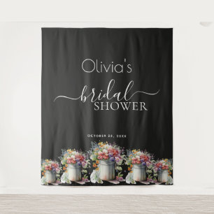 Romantic Spring Flowers Vase Bridal Shower Tapestry