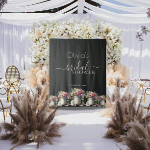 Romantic Spring Flowers Vase Bridal Shower Tapestry