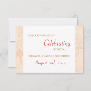Romantic spring garden floral coral wedding rsvp invitation