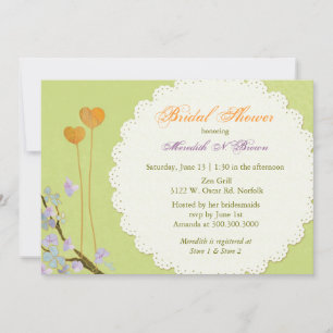 Romantic Spring Green Bridal Shower Invitation