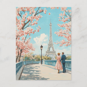 Romantic Spring in Paris Holiday Postcard