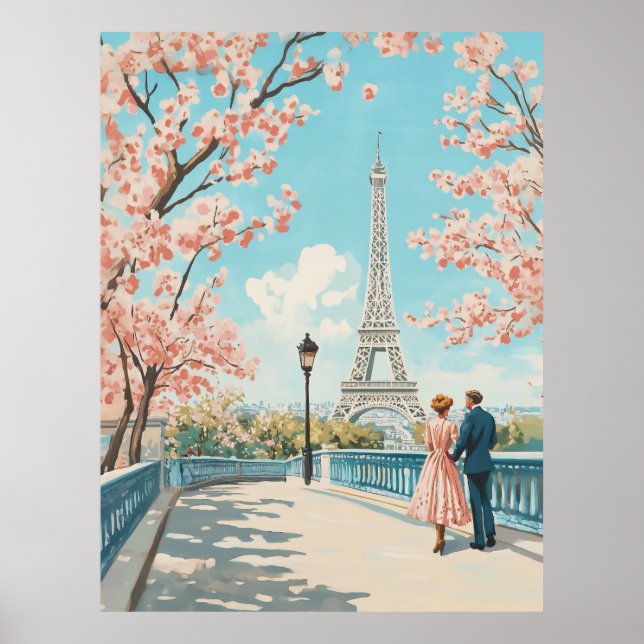 Romantic Spring in Paris Poster (Front)
