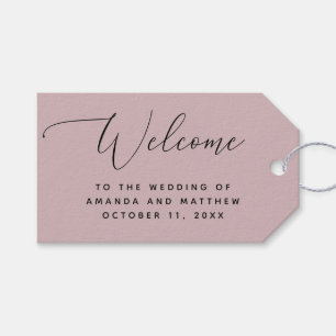 Romantic Spring Muted Rose Quartz Wedding Welcome Gift Tags
