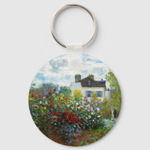 Romantic Spring Wedding Vintage Monet Garden Key Ring