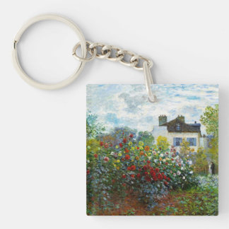Romantic Spring Wedding Vintage Monet Garden Key Ring