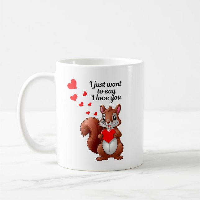 Romantic Squirrel Mug - I love you (Left)