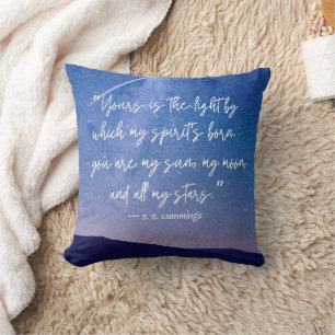 Romantic Stars Cummings Quote Cushion