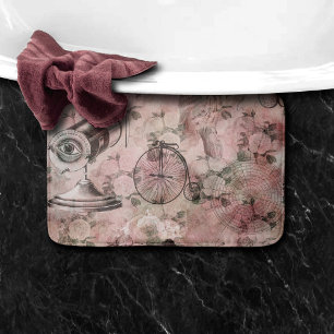 Romantic Steampunk   Antique Vintage Ephemera Bath Mat