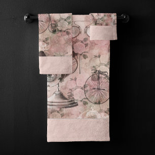 Romantic Steampunk Antique Vintage Ephemera Bath Towel Set