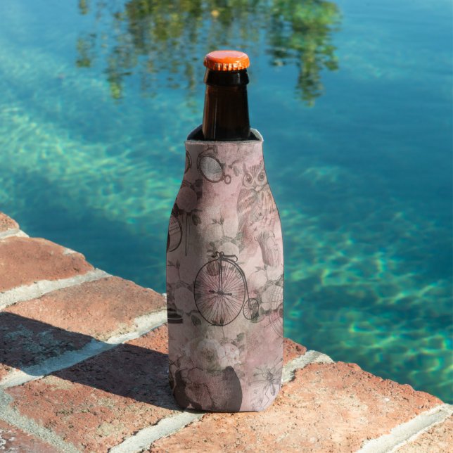 Romantic Steampunk | Antique Vintage Ephemera Bottle Cooler (In Situ Pool)