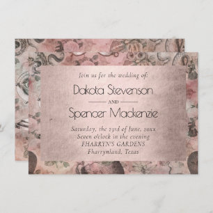 Romantic Steampunk   Antique Vintage Ephemera Invitation