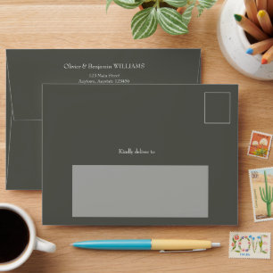 Romantic Steampunk Floral Cow Skull Wedding Envelope